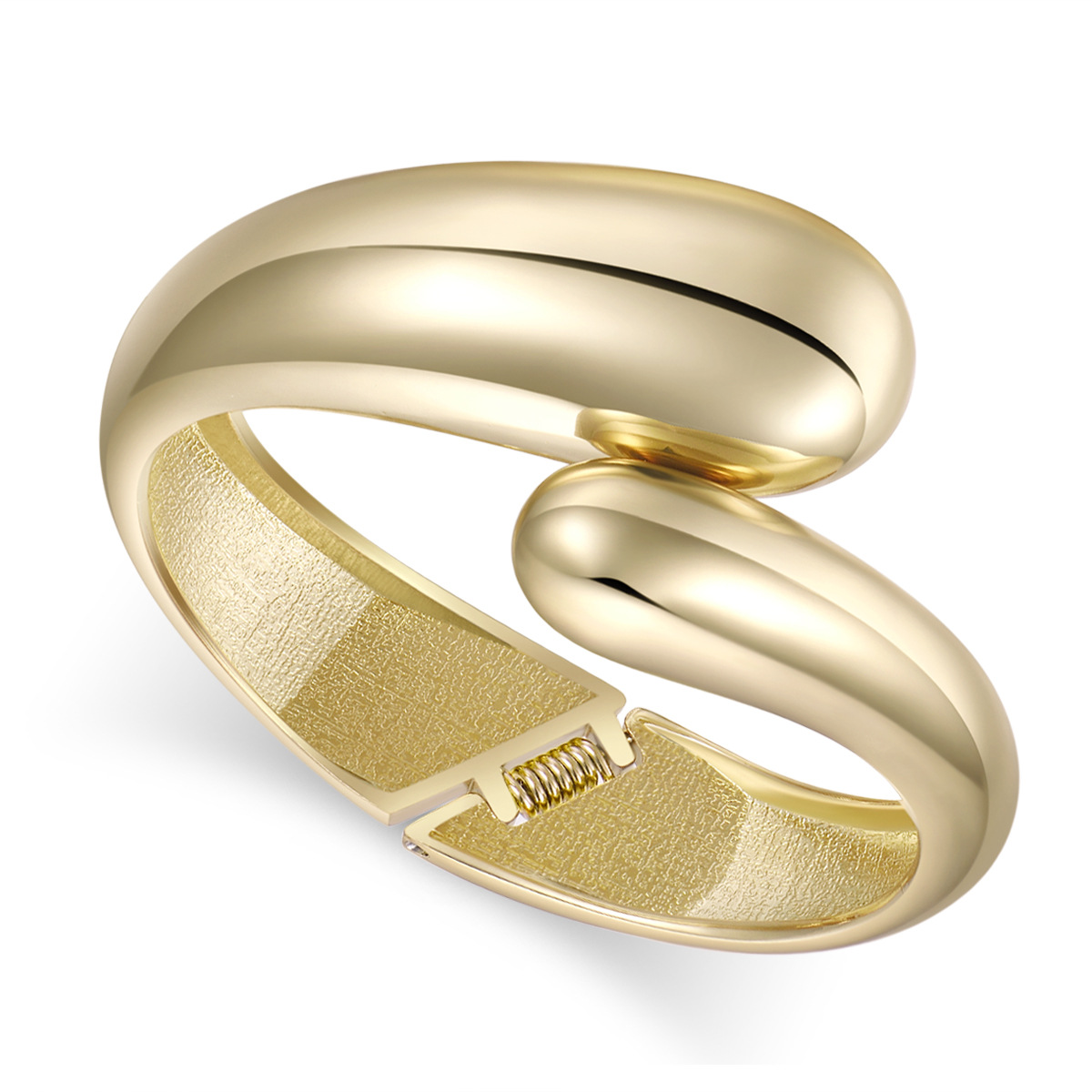 Women's Jewelry Fashion Water Drop Polished Bracelet Design Sense Two Color Splicing Cold Style Bracelet