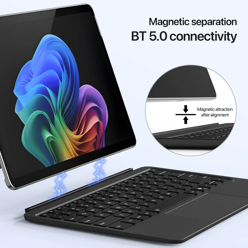 Backlight Bluetooth Keyboard For Microsoft Surface Pro 12 Inch,Keyboard Trackpad For Microsoft Surface Pro Copilot+ PC 12"_voghion.com