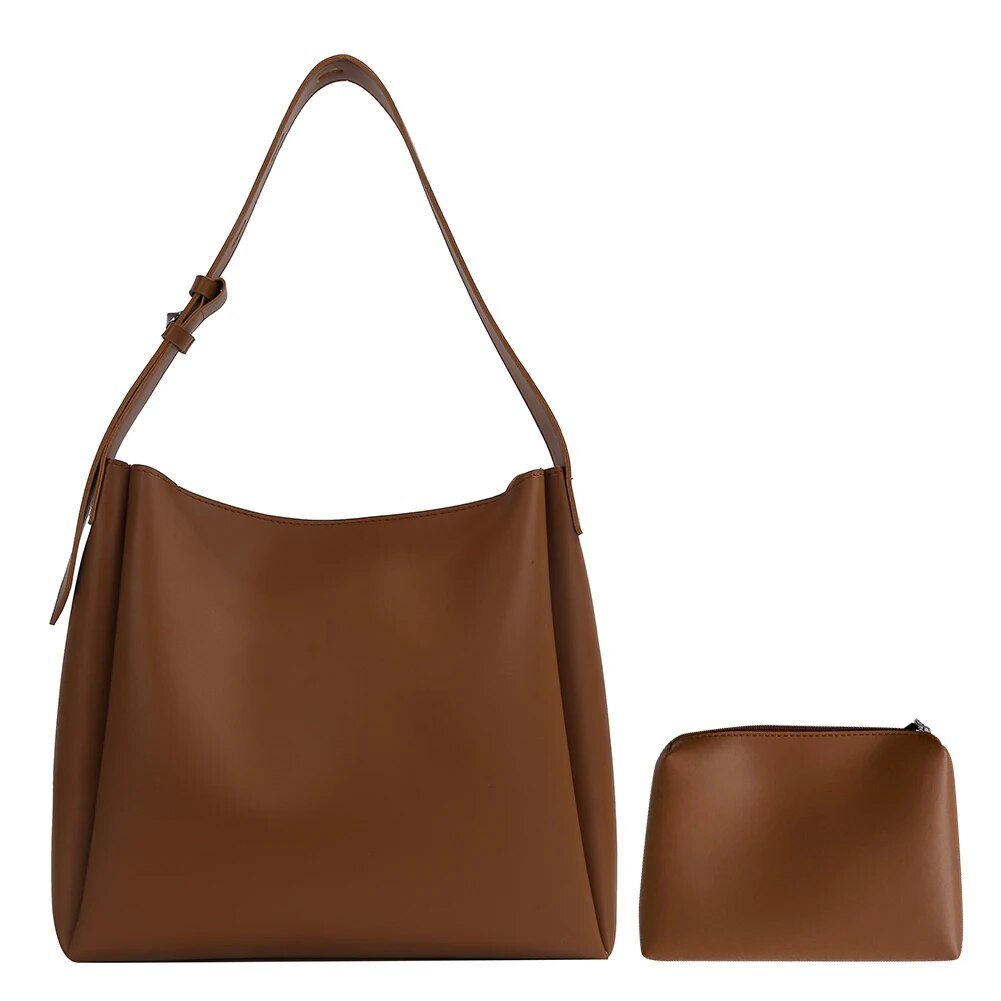 Modna skórzana torba shopper dla kobiet 2023 Tend Female Prosta duża torba na ramię o dużej pojemności Torebki i portfele_voghion.com