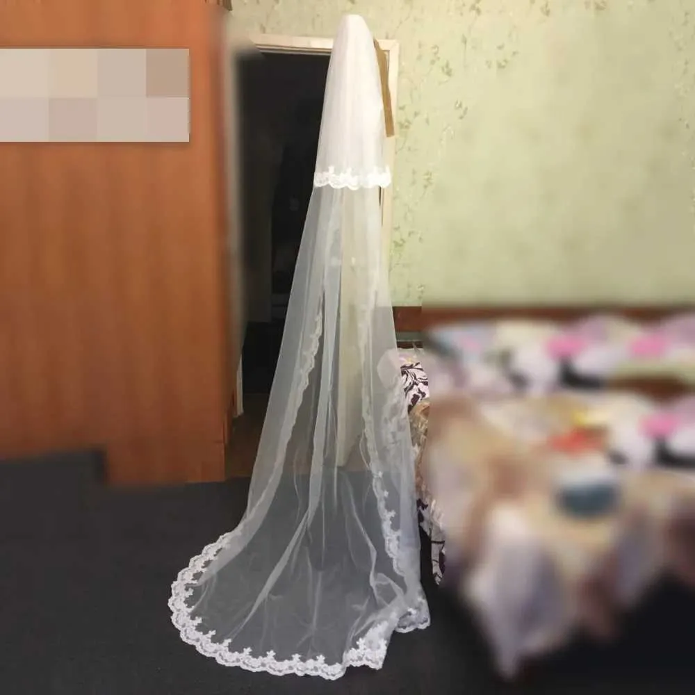 Hair Jewelry Veu Noiva Elegant Layer 2 Ivory White Wedding Veil Chapel Cathedral Length Bridal Veils With Comb Velos De_voghion.com