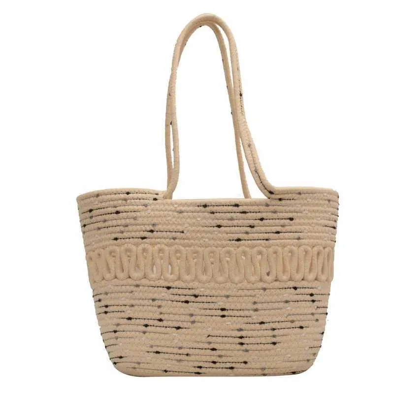 Nuove borse estive da donna in maglia a tracolla, grande capacità, in cotone cavo, casual, da spiaggia, per le vacanze, ecologiche, riutilizzabili_voghion.com
