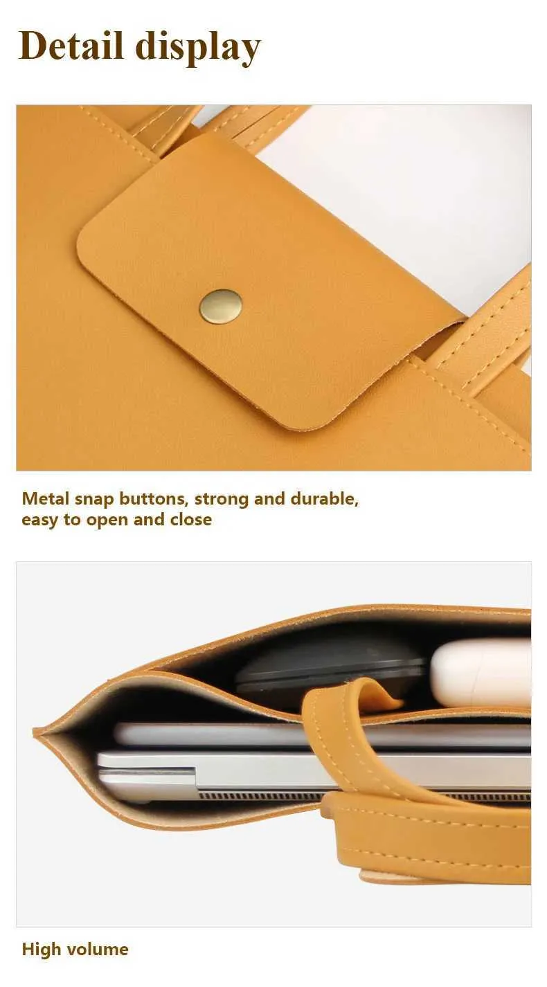 Laptoptasche, schmale Handtasche, Hülle aus PU-Leder für Buch, Xiaomi, Huawei, Lenovo, Microsfoft 13 14 15 16, Notebook, Tablet_voghion.com