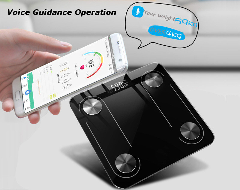 Cântare electronice pentru corpul de încărcare USB Cantar de grăsime Pardoseală LED inteligentă Digital IMC Balanță de greutate pentru baie bariatrică Cântare Bluetooth_voghion.com