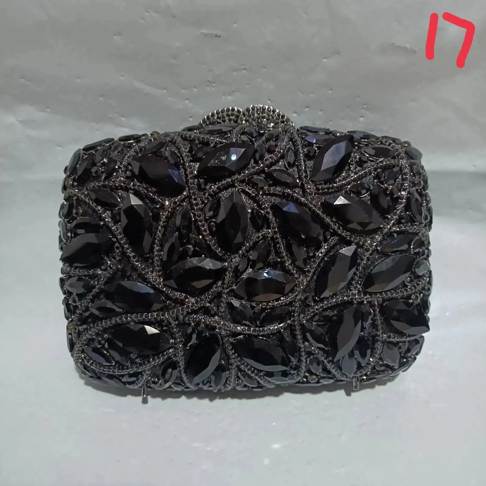 Colore Cristallo Donne Pochette Pietre Borse da Sera Borsetta Festa di Nozze Borsa Metallo Minaudiere Dia Borsa a Mano Borse Nere 240726_voghion.com