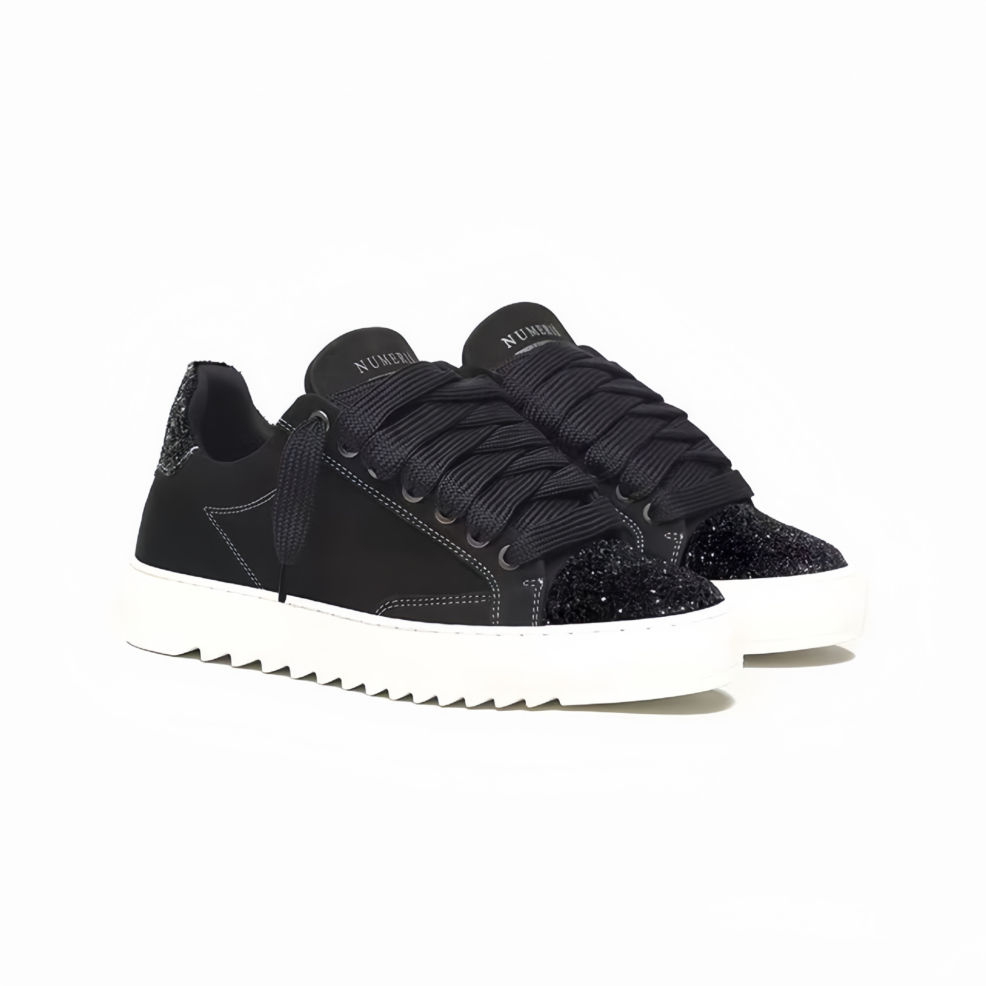 Cross Border Spot Numeris Shoes, Sports Casual Shoes, Skateboard Shoes, Men’s Denim Ripped Platform Loafers