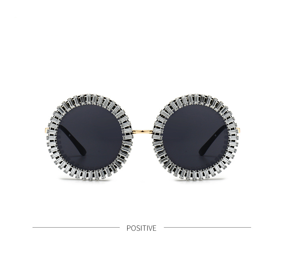 Brand Designer Round Diamond Sunglasses Women Fashion Vintage Party Travel Steampunk Sun Glasses Sexy Ladies Shades_voghion.com