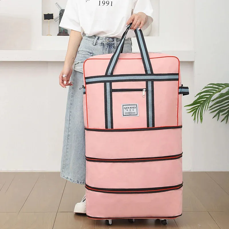 Faltbare Lage Taschen mit Großen Wasserdicht Erweiterbar Lages Pack Handtasche Unisex Universal Reisetasche auf Rädern XM133_voghion.com