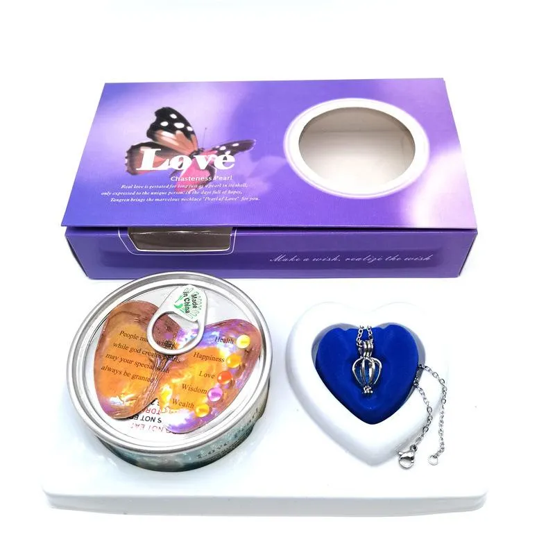 Anhänger Halsketten Liebesperlenkette Natürliche Auster Süßwasser Set Frauen Modeschmuck Geheimnisvolle Überraschung_voghion.com
