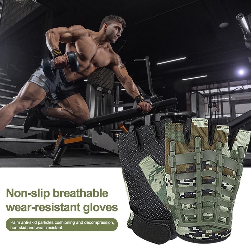 SportLife 1 Paar Fiess Halbfinger-Trainingshandschuhe, atmungsaktiv, Sporthandschuhe mit Handgelenkschutz, Gymnastikhandschuhe_voghion.com