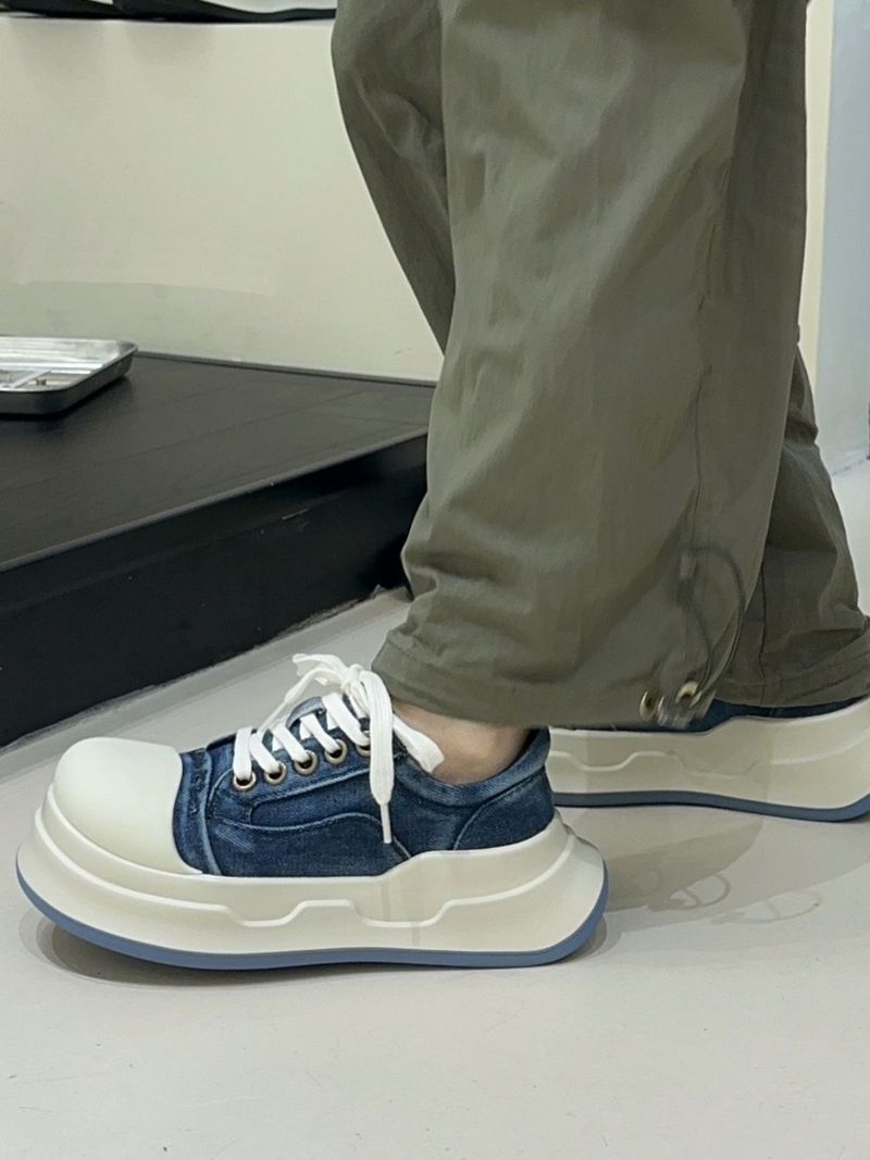Daha Fazla ve Daha Şık Big Head 2024 yeni echte Leder Denim ürünleri Günlük Sporlar için Sohle Schuhe_voghion.com