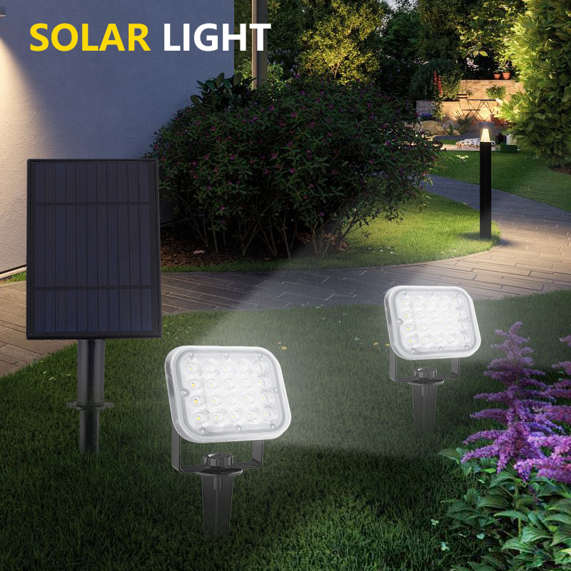 Solarbetriebener Scheinwerfer, Solar-LED-Licht, Solarlampe für den Außenbereich, wasserdicht, Solar-Gartenlicht, Außen-Landschaftslicht, Gartendeko_voghion.com