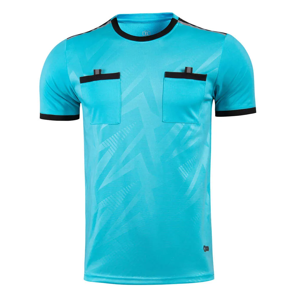 2025 Professionele Heren Scheidsrechter Uniformen Voetbal Voetbalshirts Shirts Zakken Rechter Korte Mouw Teamshirt Sportkleding_voghion.com