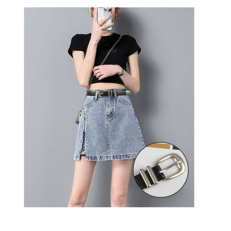 Nove ženske hlače iz pravega usnja iz kravje kože z vsestranskim pasom in kavbojkami za ženske iz leta 2023_voghion.com