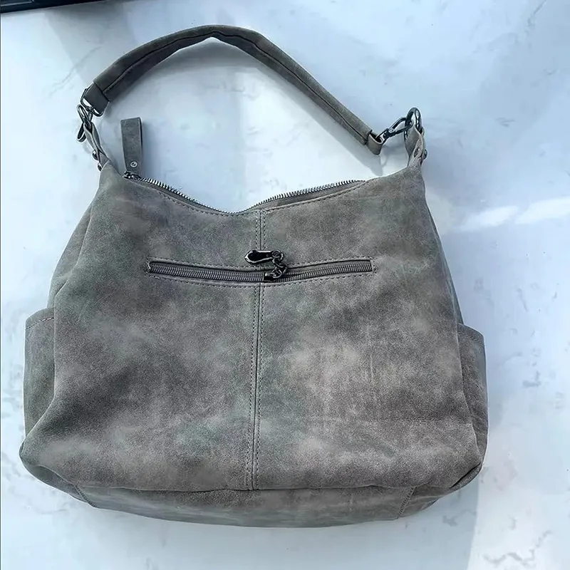 Borsa a tracolla singola da donna con tracolla obliqua di design Borse di grande capacità Hobo retrò in pelle PU opaca_voghion.com