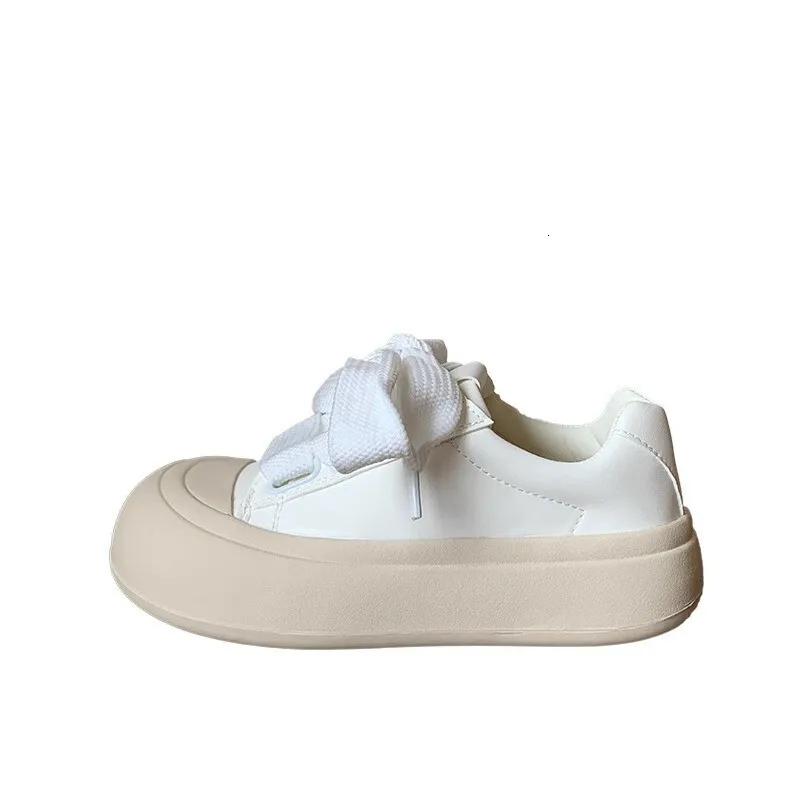 Thick Soled Canvas Shoes For Women White Low Top Trainer Sneakers_voghion.com