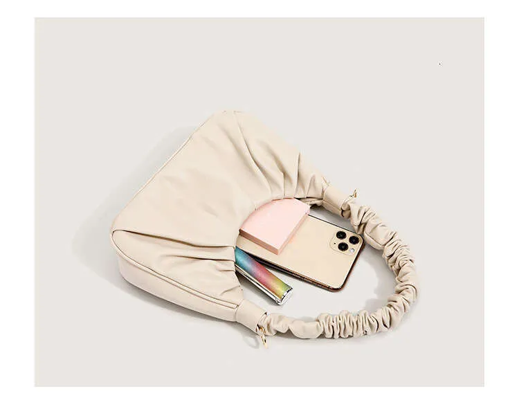New women's pleated handbag soft leather cloud flip armpit summer single shoulder crossbody bag_voghion.com