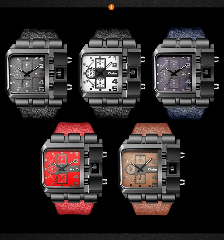 Men's Classic Square Quartz Watch With PU Strap Large Dial, Movement, Fashionable Casual Timepiece Casual Leather Belt Watch Personality Square_voghion.com
