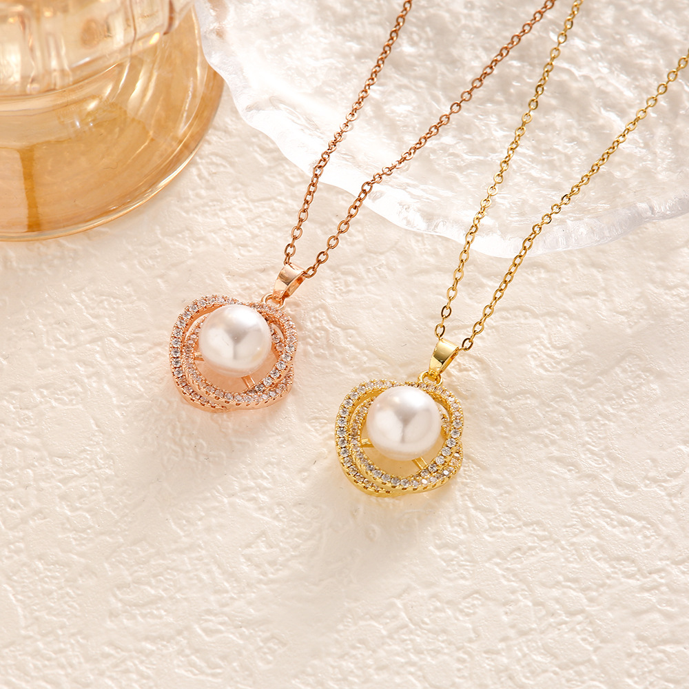 Heißer Verkauf von geometrischen, mit Perlen eingelegten Diamant-Hohlketten für Damen mit hochwertigen und vielseitigen personalisierten Retro-Accessoires, schnelle Lieferung_voghion.com