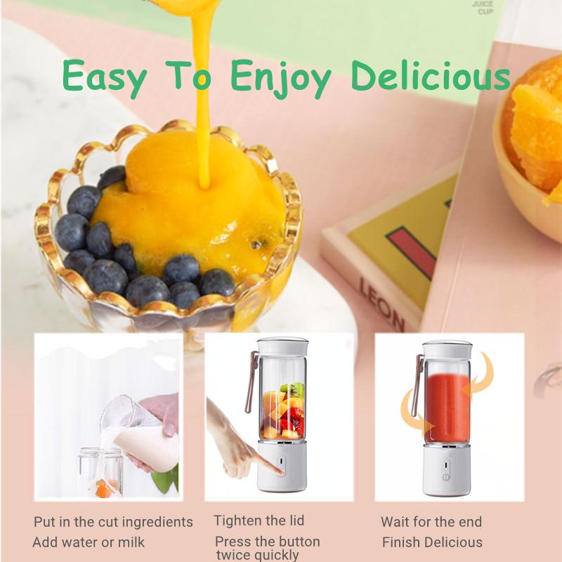 Frullatore portatile per succhi Frullatore elettrico Bottiglia USB Frutta Verdura Fresca Spremiagrumi Mixer Cucina Robot da cucina Fitness Viaggio_voghion.com