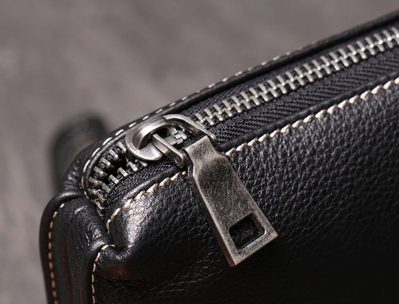 Hochwertige neue Herrenhandtasche Leder, lange Geldbörse weichem Leder für Damen, modische Handytasche aus Rindsleder,_voghion.com