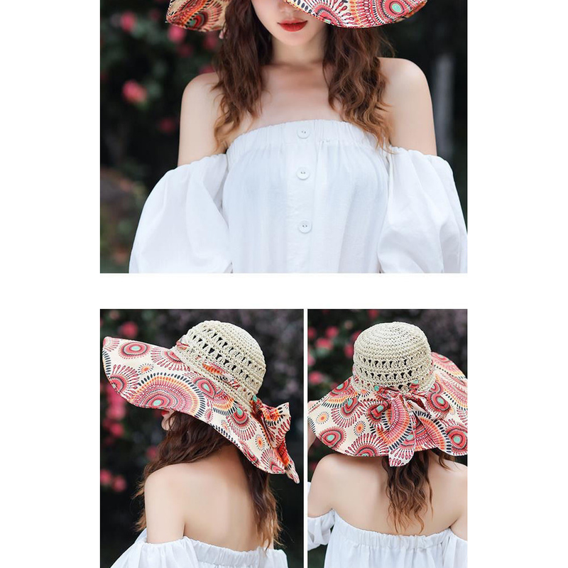 Versión coreana de verano para niños, versátil, resistente, sombrilla de playa de borde, sombrero de hierba, sombrero de viaje_voghion.com