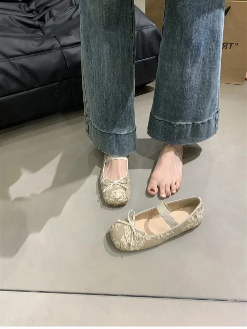 Ballerine da donna con nodo a farfalla, alla moda, basse, con suola morbida, comode, da donna, ballerine 240627_voghion.com