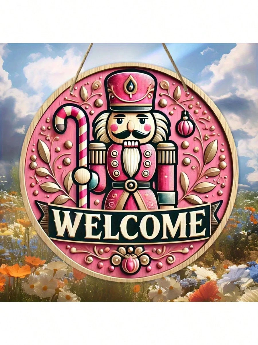 Weihnachts-Willkommensschild-Wanddekoration, vielseitig verwendbares Hänge-Ornament für Wohnzimmer, Schlafzimmer, Veranda Weihnachtsdekoration_voghion.com