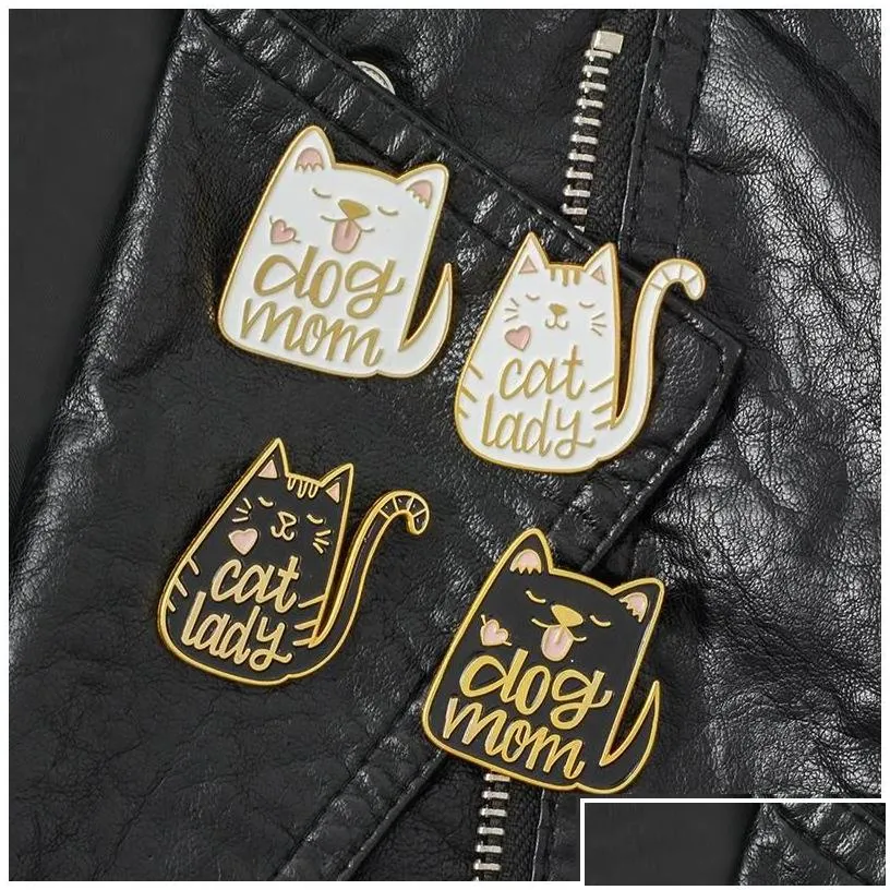 Hunde- Und Katzen-emaille-pins Vintage Stil Metallbroschen_voghion.com