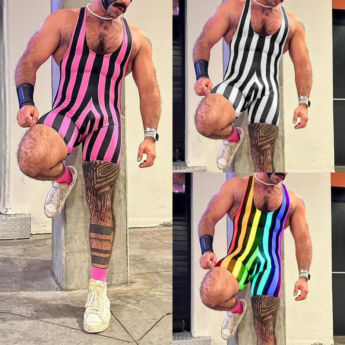 men's clothing men's sports fitness body shaping jumpsuit indoor gymnastics crotch pants sexy clothes for men_voghion.com