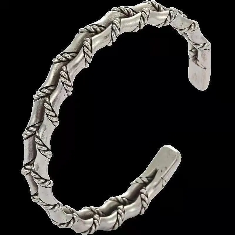 Braccialetto alla moda semplice Guba intrecciato doppio braccialetto di bambù personalità aperto uomo e donna gioielli regalo all'ingrosso_voghion.com