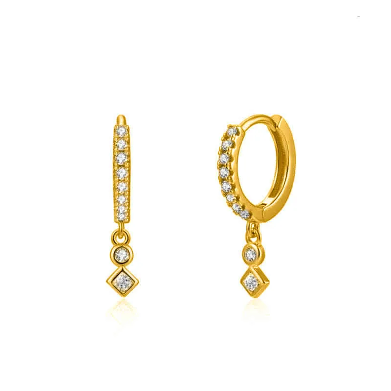 Sterling Sier Ear Buckle Dainty Minimalist Dangling Cz Hie Hoop Earrings Crescent For Women_voghion.com