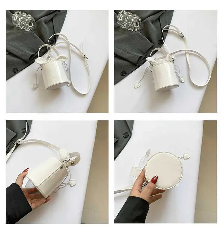 Mini Exquisite Weinrot Hochglanzlack Oberfläche Umhängetasche 2024 Neue Schleife Drstring Unterarm Taschen High Street Lippenstift_voghion.com
