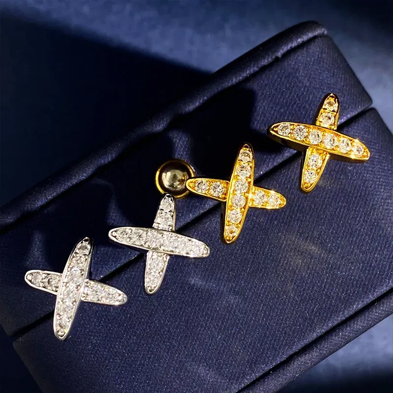 Zlata ogrlica s prevleko iz sterlinga Sier, objemi, poljubi in križem, zapestnice s tridesetimi diamanti za ženske, klasična modna znamka_voghion.com