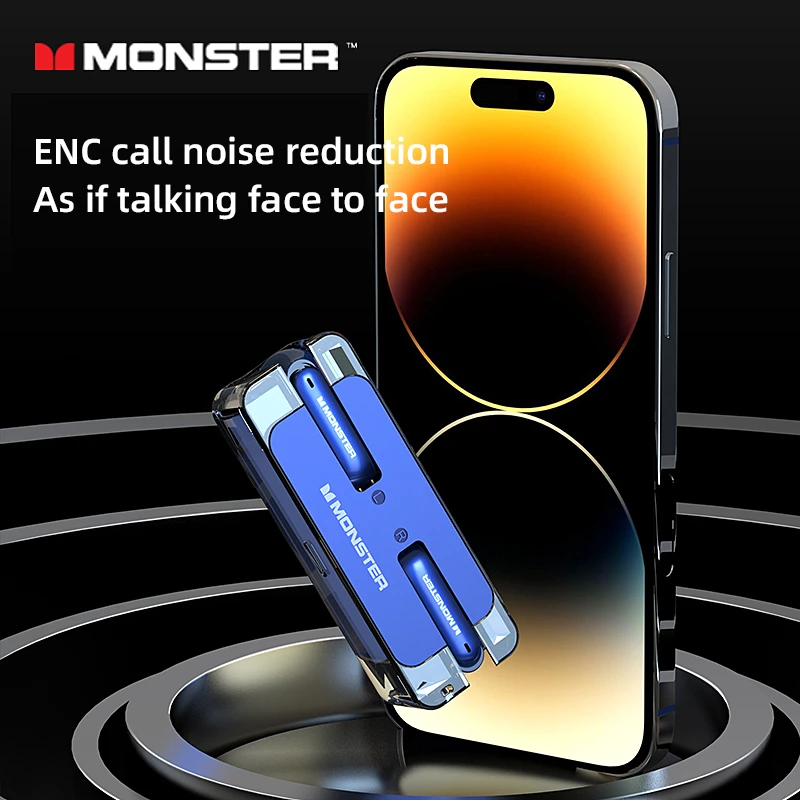 Monster XKT08 Gaming Earphone Ture Wireless Bluetooth 5.3 Headphones Low Latency Noise Reduction Earbuds Headset With Mic New_voghion.com