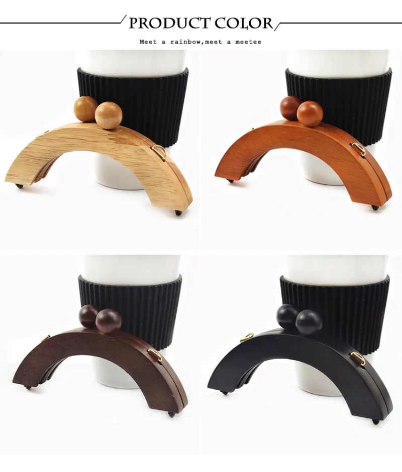 Deepeel Taschengriff aus Holz, 14/20 cm, Geldbörsenrahmen, Kussverschluss für Handtaschen, Geldbörse, DIY, handgefertigte Nähklammern, Taschen_voghion.com