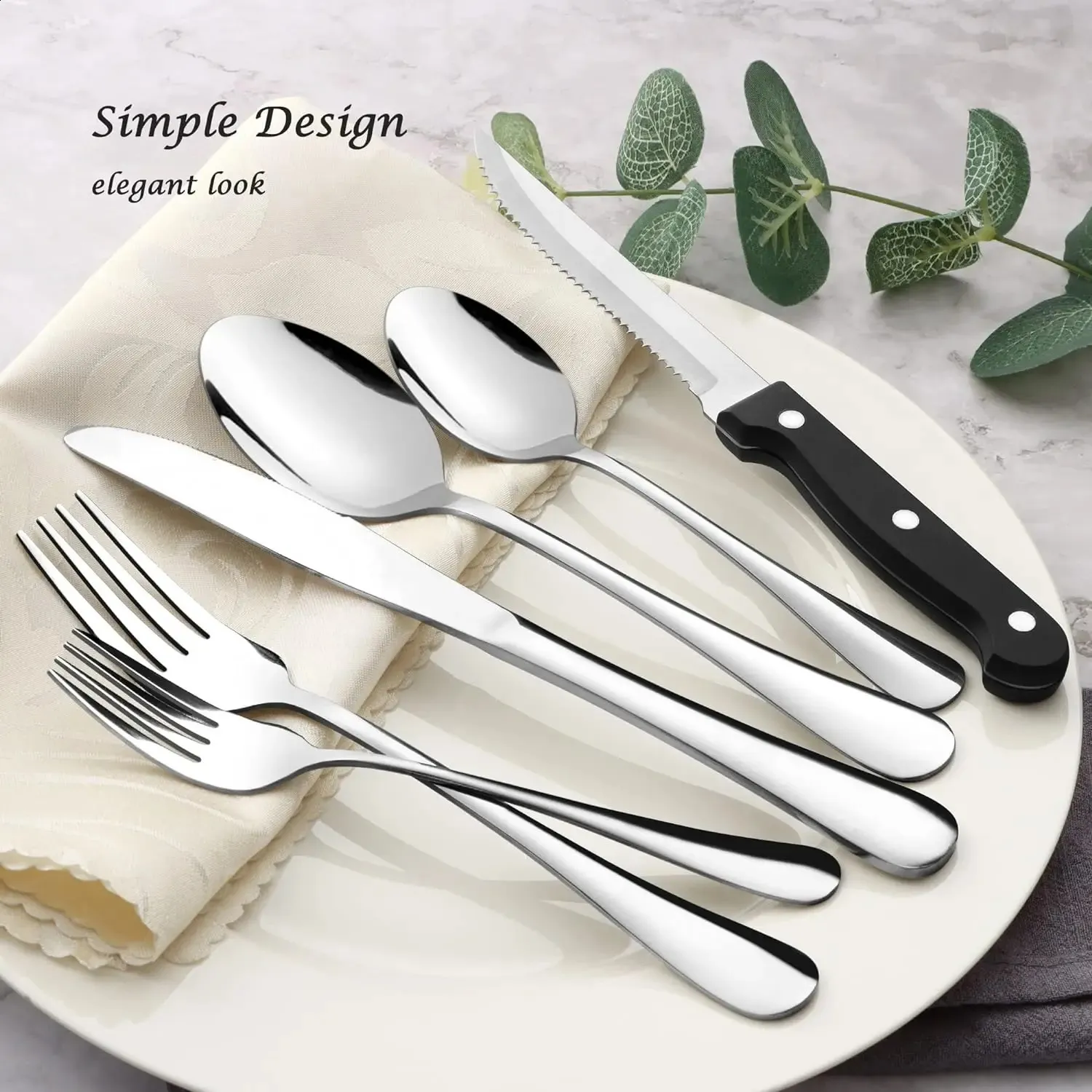 24-Pc Flatware - Steak Knife｜4-Person Set｜240826 EU_voghion.com