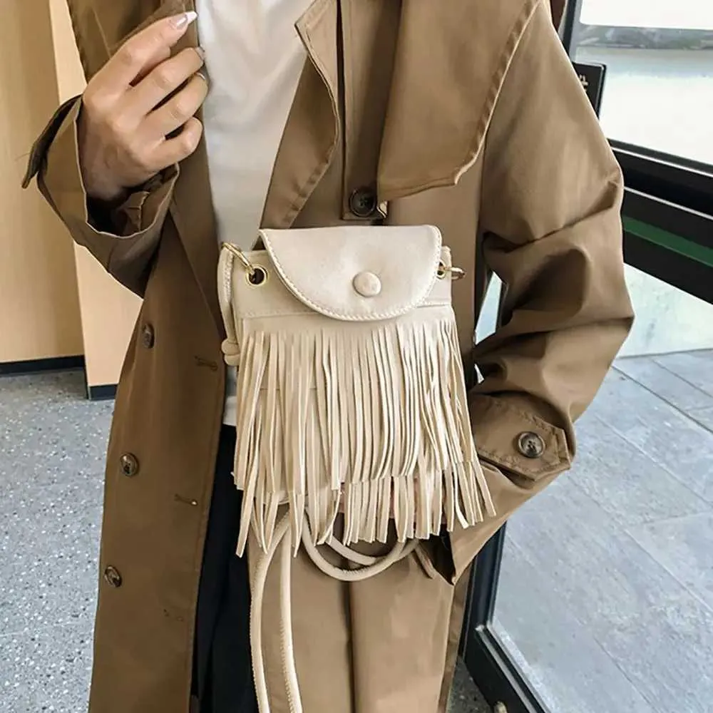 Women Tote Buckskin Veet Fringe Handbag Fashion Travel Shoulder Bag Crossbody Packet Durable Mobile Phone Grocery_voghion.com