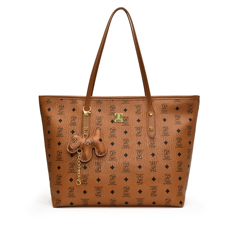 Printed Commuting Tote Bag Women's Shoulder Bucket Handbag_voghion.com