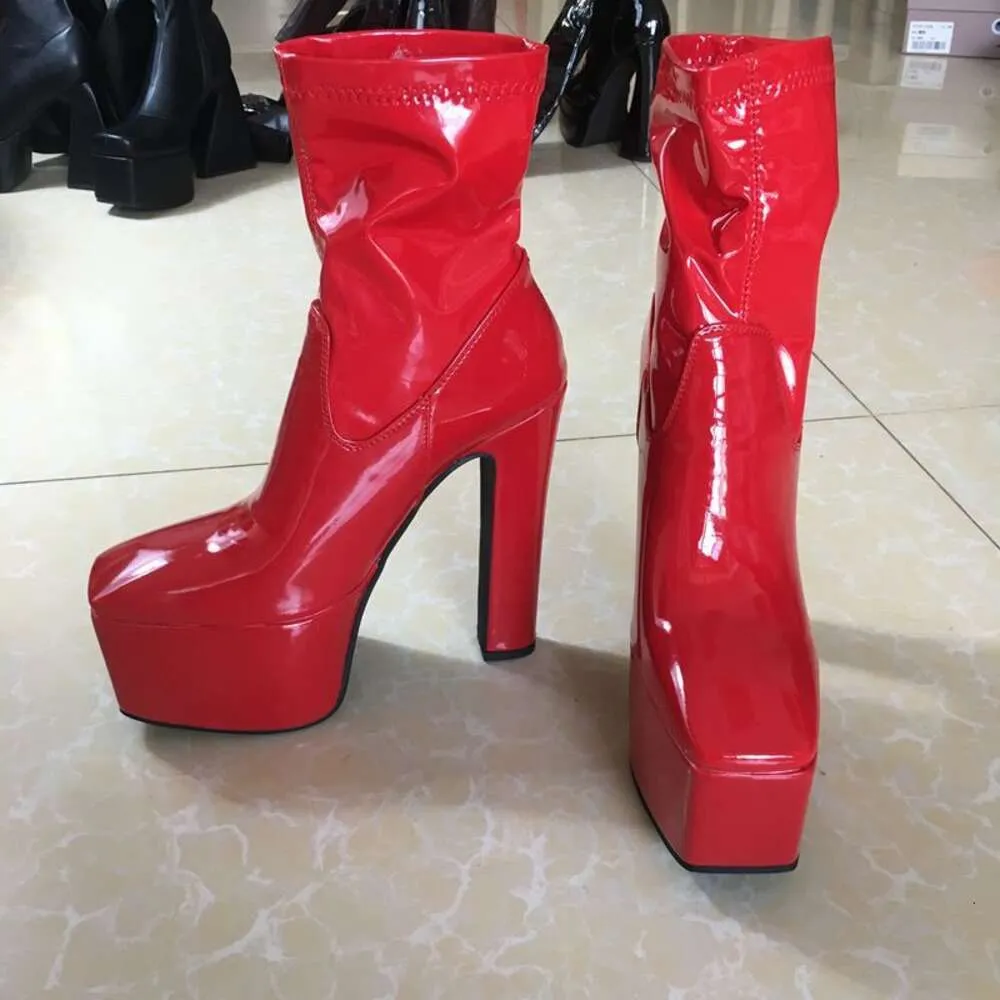 Brandneue Herbst-Winter-mittlere Wadenstiefel Punk Goth klobige Plattform High Heels Motorrad lange Booty Damenschuhe große Größe_voghion.com