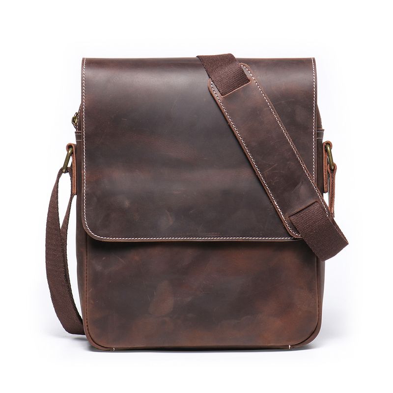 Neue handgefertigte Umhänget aus Leder für Herren, Umhänget, Crazy Horse Leder, Retro-Mode, Rindsleder,_voghion.com