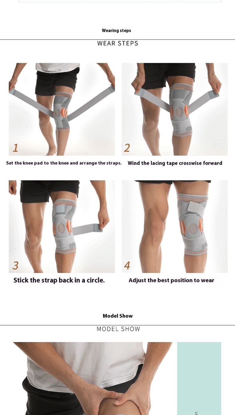 Sports women's nylon straps, silicone pads for cycg, cold resistant spring support, knee pads, meniscus_voghion.com