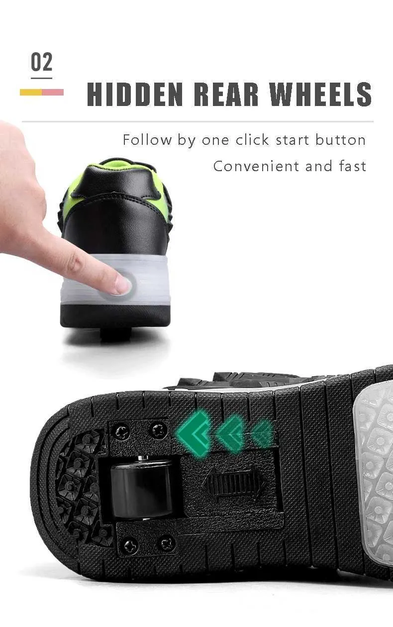 Düz Paten Erkek Kız Yanıp Sönen Işıklar İki Tekerlekli Paten Ayakkabı Led Işıklı Işıklı Spor Ayakkabılar Açık Hava Günlük Ayakkabılar_voghion.com