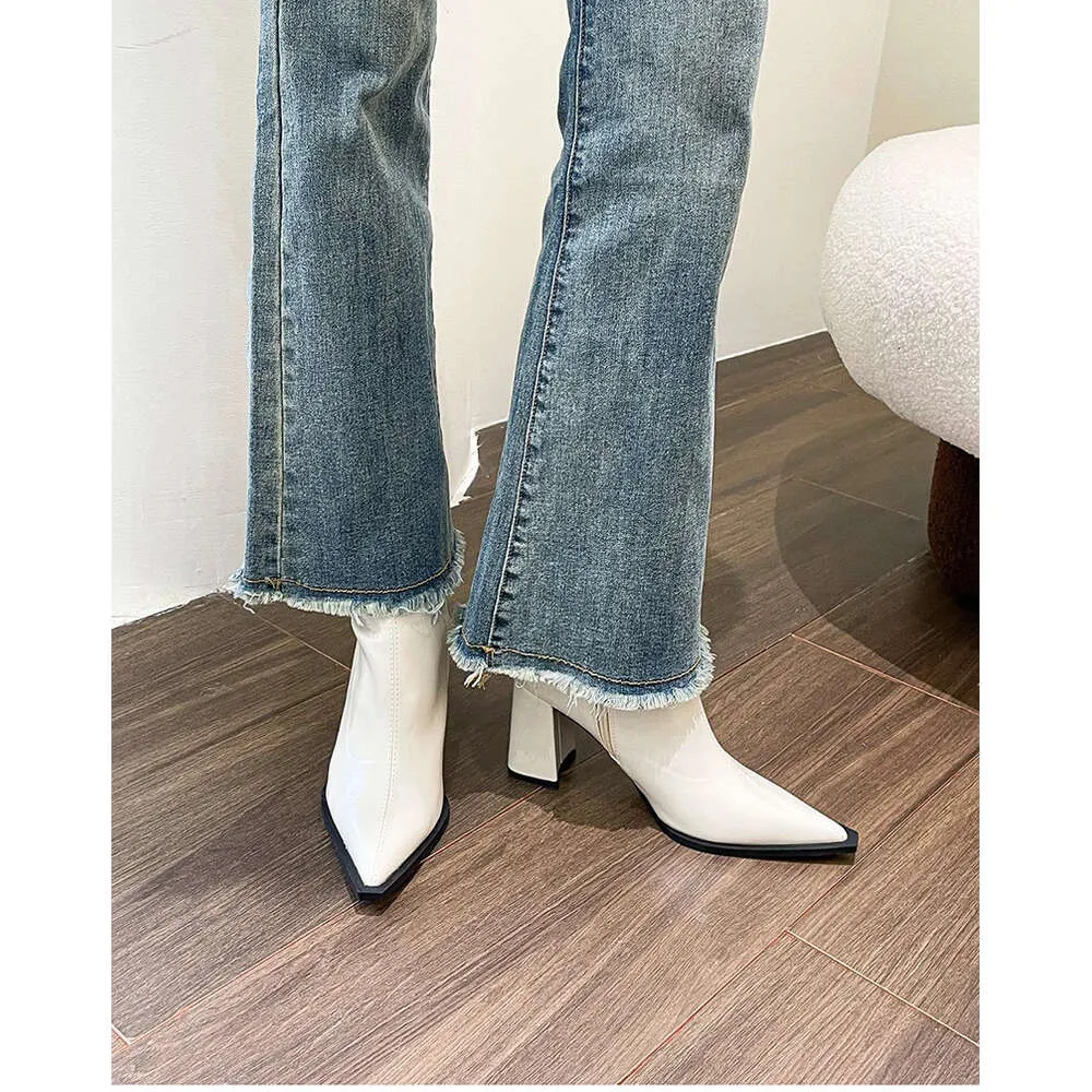 Winter Ankle Fashion Back Zippers Pointed Toe Ladies Elegant Short Boots High Heel Women's Footwear_voghion.com