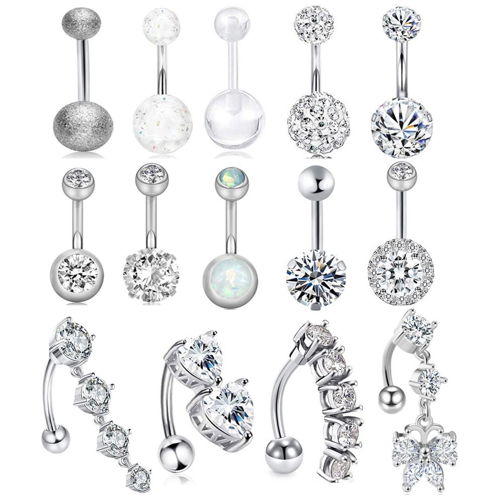 Classic navel ring set navel ring body piercing accessories Belly button rings 14-piece set