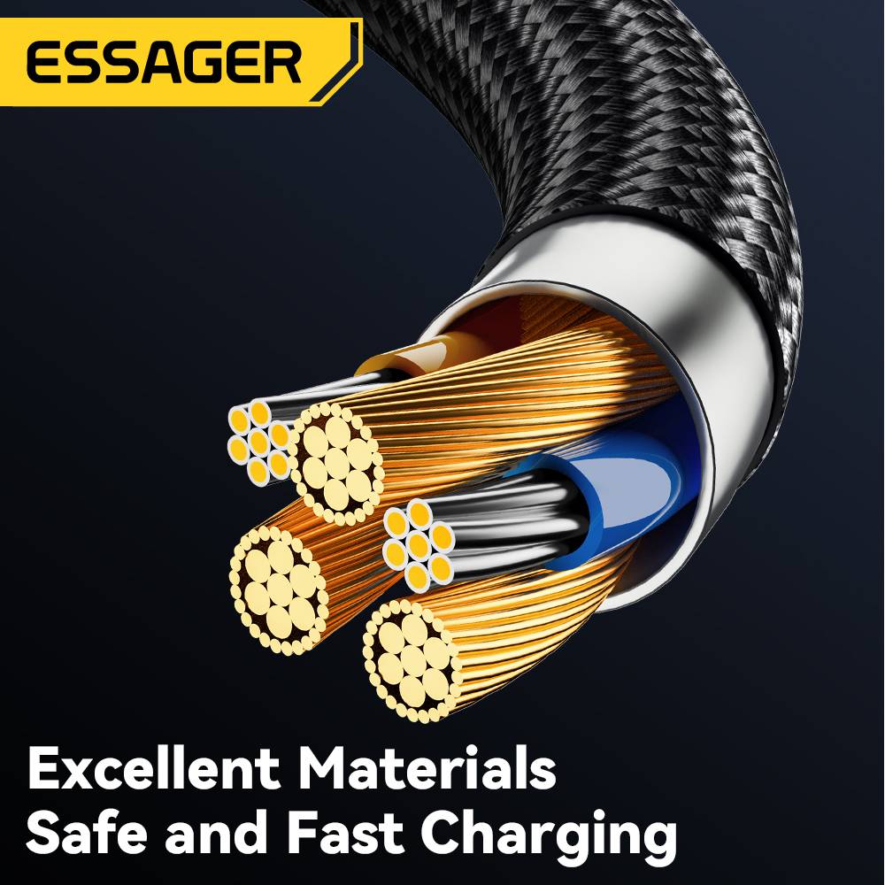 LANSKLBD Essager USB C Cable For IPhone 14 13 12 11 pro Max XS 20W Fast Charging Cable Data Line Charger For iPad Mobile Phone Wire Cord_voghion.com