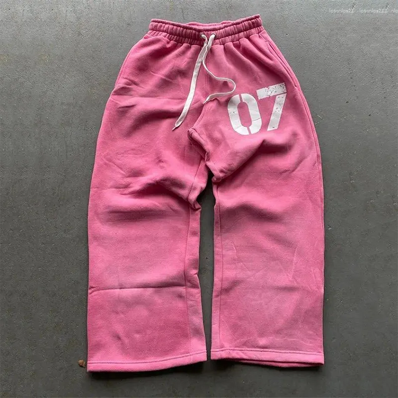 Herrenhose Ropa Hombre Retro Männer Y2k Street Haruku Übergroße Hose Lose Lässige Breite Bein Sport Jogginghose Baggy_voghion.com