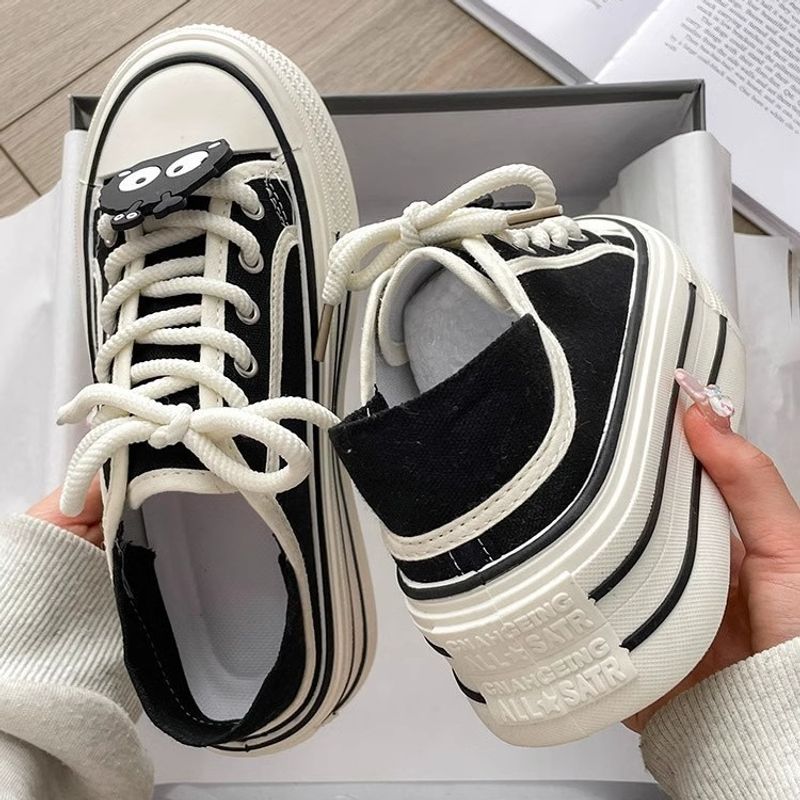 Versiune coreeană, cu talpă groasă, albă, casual, pentru femei, vara anului 2024, pantofi sport la modă, noi, pentru creșterea înălțimii și versatili_voghion.com