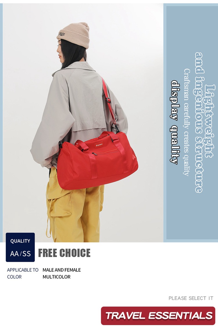 Men's and women's wet dry separation fitness bag, outdoor travel with shoe compartment luggage bag, can be used as a lever handbag_voghion.com