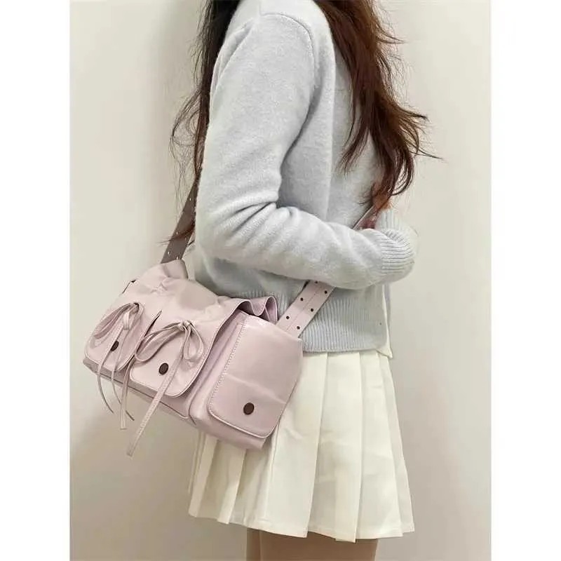 Sac à main et portefeuille de créateur pour femme 2024 Nouveau sac à bandoulière pliable en cuir PU vieilli Y241216_voghion.com