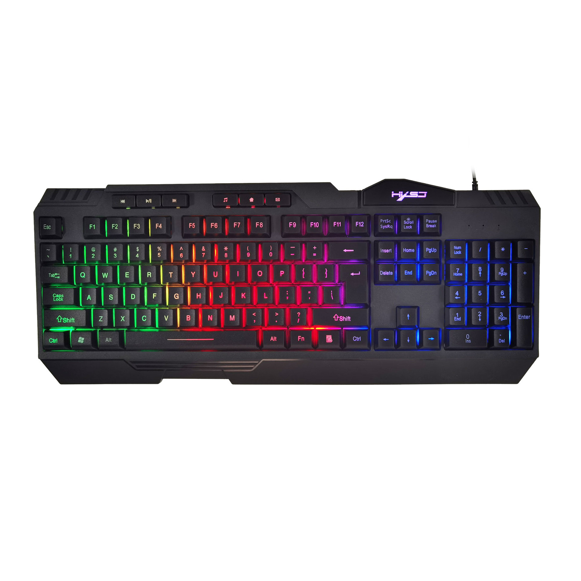 New L700 English 109 Key Thin Film Game Keyboard with Three Backlight Modes Rainbow Mixing_voghion.com